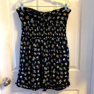 Black Floral strapless sundress